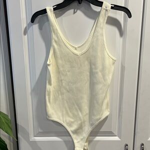 Gypsy + Jade Cream Ribbed bodysuit